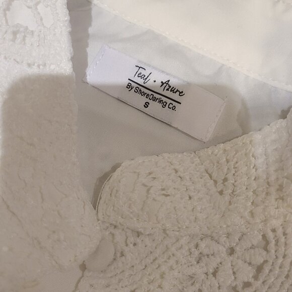 Woven Lace Dress with Puff Sleeves: Romantic Wedding/Beach Party (Shoredarling) - Picture 7 of 7